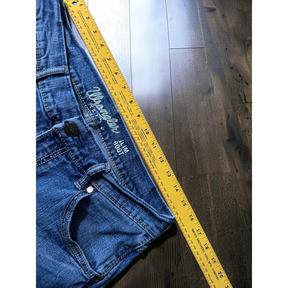 Wrangler Jeans Mens 32x32 Blue Retro Slim Bootcut Denim Western Casual Cowboy